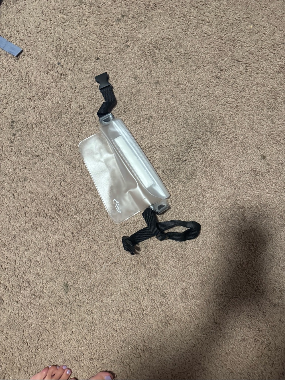 Amazon Essentials Clear Waterproof Phone Pouch with Black Strap